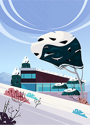 나무 건축물 겨울 일러스트 산 풍경 사람없음 건물 눈 국내일러스트 AI파일 자연요소 식물 계절 건축 날씨 파일형식 벡터