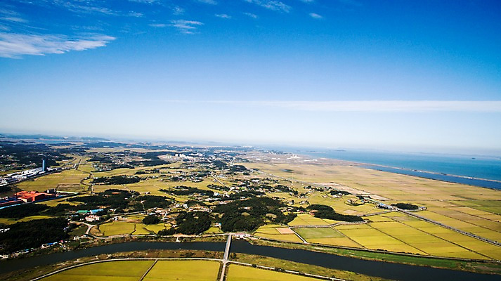 포토 JPG 주간 하늘 풍경 사람없음 야외 가을 충청남도 항공촬영 논밭 당진 국내포토 자연요소 계절 뷰포인트 밭 논 충청도 파일형식