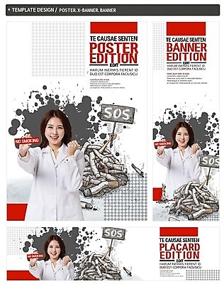 PSD 배너 배너템플릿 여자 가로배너 ZIP 포스터 세로배너 담배 건강 한명 웃음 상반신 20대 성인 세트 파이팅 팻말 한국인 의사 현수막 도움 금연 템플릿 1 캠페인 컨셉 모션 프레임 표정 사람 동양인 청년 가로 세로 의료진 사회이슈 파일형식