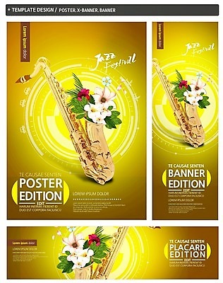 PSD 배너 배너템플릿 가로배너 꽃 ZIP 포스터 세로배너 음악 사람없음 세트 축제 현수막 색소폰 재즈 식물 템플릿 문화예술 가로 세로 목관악기 파일형식