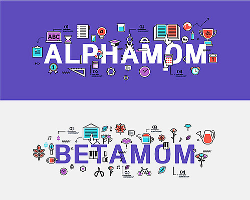 어린이교육 시계 일러스트 엄마 타이포그라피 사람없음 책 인포그래픽 물뿌리개 육아 체험 비교 트로피 알파맘 베타맘 국내일러스트 AI파일 문자 교육 컨셉 가족 경제 상_우승 파일형식 벡터