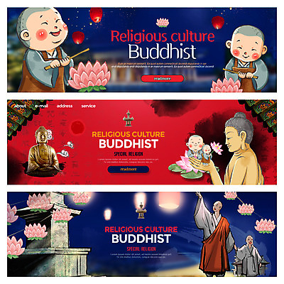 PSD 템플릿 배너 남자 어린이 웹템플릿 불교 연꽃 여러명 성인 석탑 승려 동자승 부처 연등 이벤트배너 웹배너 이미지템플릿 꽃 종교 다수 사람 탑 등불 성직자 불교용품 파일형식