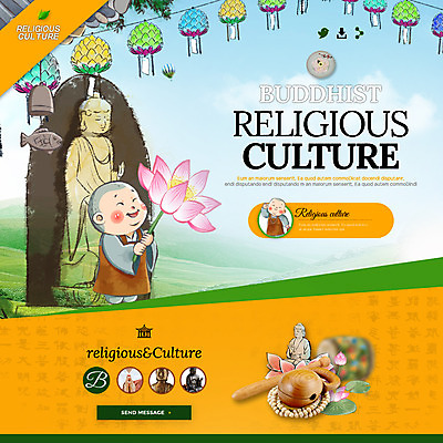 PSD 템플릿 남자 어린이 웹템플릿 불교 이벤트페이지 연꽃 이벤트 두명 승려 동자승 부처 연등 염주 목탁 합장 이미지템플릿 꽃 종교 사람 손짓 등불 성직자 불교용품 페이지 파일형식