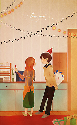 전신 PSD 커플 여자 남자 꽃다발 크리스마스 겨울 일러스트 사랑 서기 이벤트 성인 두명 주방 요리중 깜짝선물 국내일러스트 계절 기념일 꽃 감정 관계 모션 선물 사람 파일형식