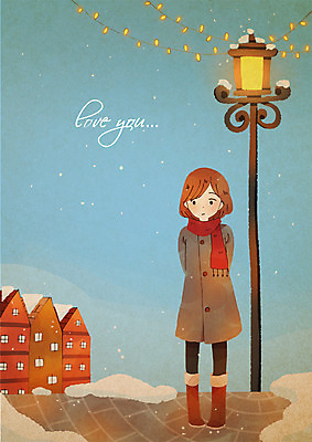 전신 PSD 여자 크리스마스 겨울 가로등 일러스트 한명 서기 이벤트 성인 기다림 이별 국내일러스트 1 계절 공공시설 기념일 컨셉 모션 사람 파일형식