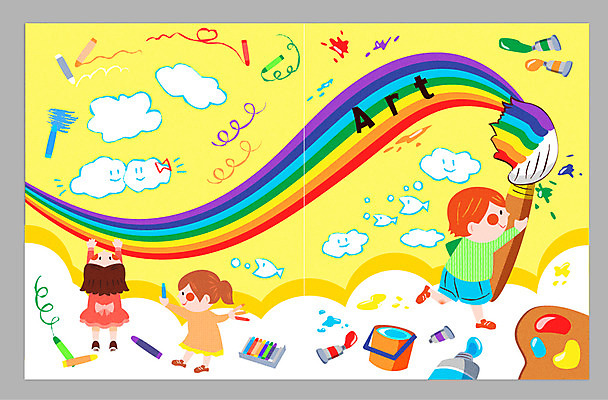 전신 구름 무지개 일러스트 교재 매달리기 어류 미술 소녀 소년 세명 물감 미술도구 붓 그리기 팔레트 물통 크레파스 미술교육 무지개색 미술학원 국내일러스트 AI파일 자연요소 여자 교육 남자 어린이 모션 문화예술 학용품 사람 컬러풀 수중동물 오브젝트 학원 파일형식 벡터