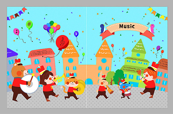 전신 음악 여러마리 일러스트 조류 교재 소녀 소년 두명 걷기 악단 음악교육 트럼펫 풍선 큰북 심벌즈 작은북 클라리넷 음악책 음악학원 국내일러스트 AI파일 동물 여자 교육 남자 어린이 다수 모션 문화예술 타악기 사람 책 목관악기 금관악기 북 학원 파일형식 벡터