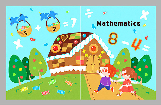 전신 교육 여러마리 일러스트 교재 사탕 소녀 소년 두명 달리기 손잡기 수학 덧셈 하이픈 젤리 동산 나누기 = 곱셈 과자집 사칙연산 파랑새 헨젤과그레텔 국내일러스트 AI파일 기호 여자 남자 어린이 다수 교과목 모션 조류 동화 디저트 사람 파일형식 벡터