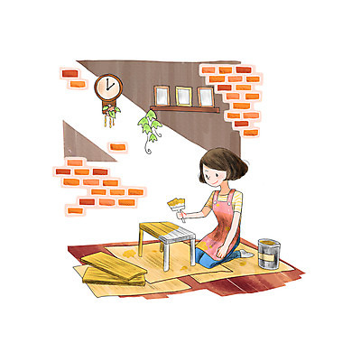 PSD 식물 여자 벽 시계 액자 일러스트 한명 앉기 성인 인테리어 페인트 페인트칠 나무판자 DIY 벽장식 셀프 안식처 성인여자한명만 국내일러스트 1 디자인 모션 페인팅 휴식 사람 취미 목재 장식 여자한명만 성인여자만 파일형식