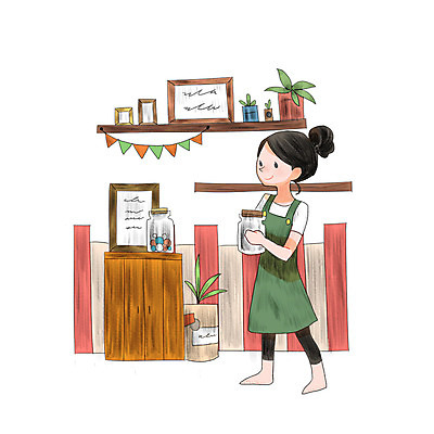 PSD 식물 여자 액자 일러스트 유리병 한명 서기 성인 인테리어 서랍장 DIY 가랜드 벽장식 셀프 성인여자한명만 국내일러스트 1 디자인 가구 모션 병_용기 사람 취미 장식 파티용품 여자한명만 성인여자만 파일형식