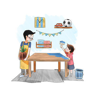 PSD 식물 남자 어린이 시계 일러스트 축구공 성인 두명 인테리어 페인트 페인트칠 잡지 장난감자동차 페인트붓 DIY 가랜드 벽장식 셀프 국내일러스트 디자인 공 축구용품 페인팅 사람 취미 장식 간행물 장난감 붓 파티용품 파일형식