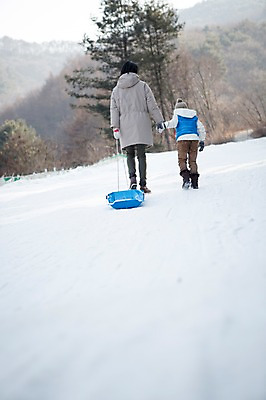 포토 JPG 주간 전신 여자 남자 아들 어린이 겨울 가족 엄마 성인 야외 두명 뒷모습 30대 걷기 화목 한국인 가족라이프 당기기 썰매 양평 국내포토 자연요소 라이프스타일 계절 뷰포인트 컨셉 관계 모션 사람 동양인 장년 경기도 파일형식