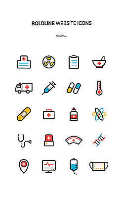 아이콘 의학 청진기 병원 주사기 마스크 사람없음 세트 알약 약 반창고 맥박 구급상자 온도계 체온계 DNA 구급차 링거 라인아이콘 간호사모자 방사선 빨간약 볼드라인 2D아이콘 AI파일 모자_잡화 의료기기 자동차 의료용품 생명공학 파일형식 벡터