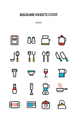 아이콘 그릇 포크 와인잔 주전자 도마 사람없음 세트 숟가락 조미료 프라이팬 칼 가스레인지 전자레인지 케첩 믹서 라인아이콘 국자 거품기 뒤집개 계량기 밥솥 토스트기 볼드라인 2D아이콘 AI파일 식기 술잔 주방용품 수저 가전제품 레인지 소스_음식 향미료 파일형식 벡터