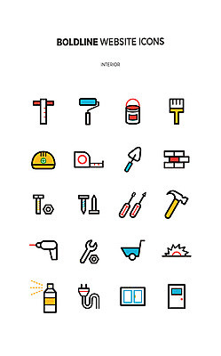아이콘 창문 벽돌 줄자 자 사람없음 세트 문 페인트 수레 나사 붓 코드 망치 안전모 드릴 라인아이콘 스프레이 롤러 볼트 톱 볼드라인 2D아이콘 AI파일 문구용품 카트 공구 헬멧 안전장비 파일형식 벡터