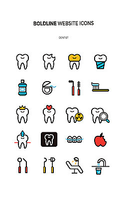 아이콘 엑스레이 사람없음 세트 치아 사과 라인아이콘 치과용품 교정 치약 가글 금니 사랑니 임플란트 치실 볼드라인 2D아이콘 AI파일 과일 의학 치과 위생용품 청결 의료용품 소화기관 파일형식 벡터