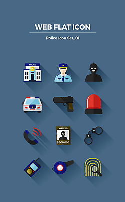 아이콘 사람없음 세트 총 경찰 호루라기 도둑 수갑 플랫아이콘 무전기 경찰차 경찰서 신고 지문 현상수배 2D아이콘 AI파일 직업 무기 자동차 무선통신 범죄인 수배 파일형식 벡터