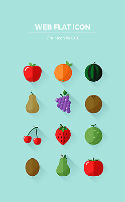 아이콘 토마토 오렌지 딸기 포도 수박 키위 사람없음 세트 배 체리 사과 멜론 플랫아이콘 코코넛 아보카도 2D아이콘 AI파일 채소 과일 파일형식 벡터