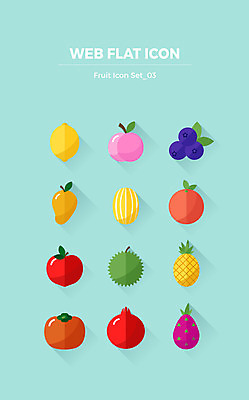 아이콘 감 사람없음 세트 레몬 자몽 파인애플 플랫아이콘 블루베리 복숭아 참외 석류 망고 자두 용과 두리안 트로피컬아트 2D아이콘 AI파일 과일 열대과일 그림 파일형식 벡터