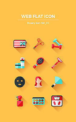 아이콘 사람없음 세트 아령 플랫아이콘 가발 체중계 분무기 스킨케어 면도기 아이섀도 마스크팩 메이크업브러쉬 미용가위 브러쉬빗 파우치 2D아이콘 AI파일 가방 가위_도구 위생용품 뷰티 화장품 붓 미용용품 팩 파일형식 벡터