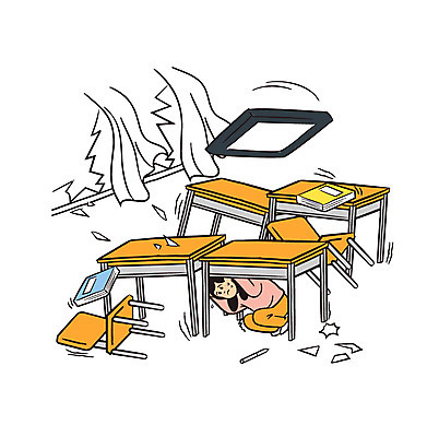 전신 여자 의자 일러스트 교실 숙이기 한명 성인 책 위험 자연재해 책상 숨기 지진 국내일러스트 AI파일 1 교육 포즈 가구 컨셉 학교 모션 사람 재해 파일형식 벡터