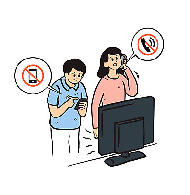 여자 남자 일러스트 서기 상반신 성인 두명 텔레비전 위험 자연재해 전화기 통화 불가능 지진 국내일러스트 AI파일 컨셉 모션 사람 전자제품 재해 파일형식 벡터