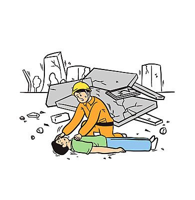 전신 남자 일러스트 성인 두명 손상 구출 위험 구조원 자연재해 다침 지진 국내일러스트 AI파일 직업 컨셉 사람 도움 재해 파일형식 벡터