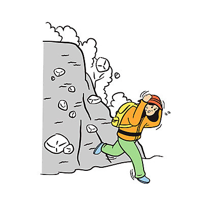 전신 여자 일러스트 한명 성인 달리기 돌 바위 위험 자연재해 국내일러스트 AI파일 1 컨셉 모션 사람 돌_바위 재해 파일형식 벡터