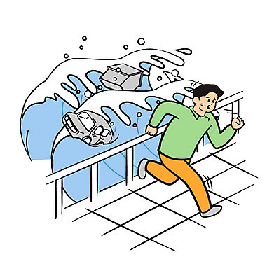 전신 남자 파도 일러스트 자동차 주택 한명 성인 달리기 위험 자연재해 해일 국내일러스트 AI파일 1 육상교통 바다 컨셉 모션 사람 건물 재해 파일형식 벡터