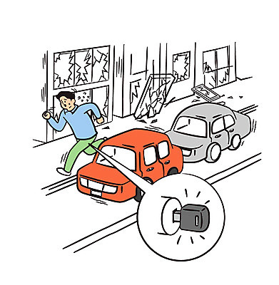 남자 일러스트 자동차 한명 성인 달리기 손상 위험 자연재해 탈출 자동차열쇠 지진 국내일러스트 AI파일 1 육상교통 컨셉 모션 열쇠 사람 재해 파일형식 벡터