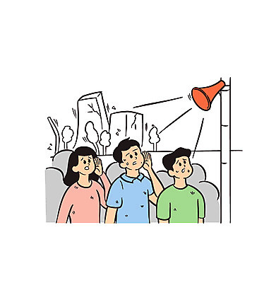 여자 남자 일러스트 서기 여러명 상반신 성인 확성기 듣기 위험 자연재해 안내방송 지진 국내일러스트 AI파일 다수 컨셉 모션 사람 재해 파일형식 벡터