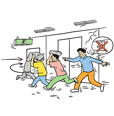 전신 여자 남자 일러스트 여러명 성인 달리기 계단 금지 위험 엘리베이터 자연재해 비상구 대피 지진 국내일러스트 AI파일 다수 컨셉 모션 사람 재해 파일형식 벡터