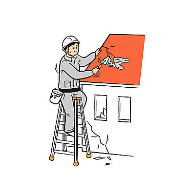 전신 남자 일러스트 사다리 지붕 한명 앉기 성인 균열 자연재해 보수공사 국내일러스트 AI파일 1 모션 사람 도구 재해 파일형식 벡터