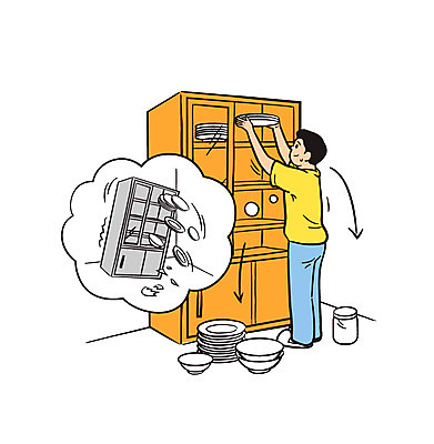 전신 접시 남자 일러스트 한명 서기 성인 떨어짐 위험 자연재해 찬장 지진 국내일러스트 AI파일 1 식기 가구 컨셉 모션 사람 재해 파일형식 벡터