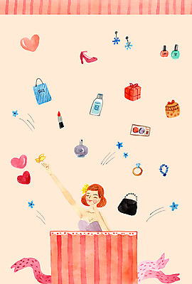 PSD 꽃 구두 나비 가방 일러스트 한명 상반신 성인 선물상자 쇼핑백 귀걸이 립스틱 하트 반지 향수 매니큐어 성인여자만 성인여자한명만 국내일러스트 모양 식물 1 잡화 곤충 신발 장신구 선물 사람 상자 화장품 여자만 여자한명만 성인만 파일형식