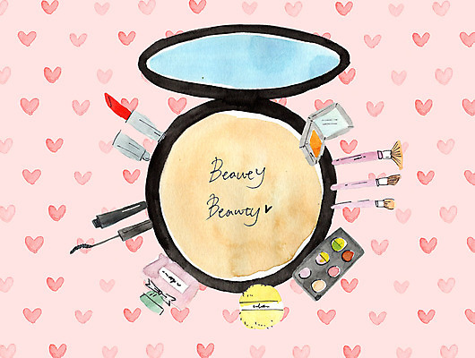 PSD 일러스트 사람없음 뷰티 거울 립스틱 하트 향수 마스카라 파우더 메이크업브러쉬 국내일러스트 모양 화장품 붓 파일형식
