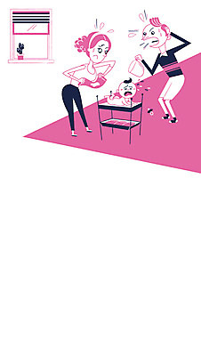 전신 여자 남자 일러스트 가족 엄마 스트레스 성인 세명 육아 아기 아빠 기저귀 육아라이프 변 초보 국내일러스트 AI파일 라이프스타일 관계 사람 아기용품 파일형식 벡터