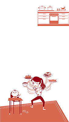 여자 음식 일러스트 가족 엄마 스트레스 성인 두명 주방 식사 육아 아기 육아라이프 국내일러스트 AI파일 라이프스타일 관계 사람 파일형식 벡터