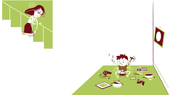 여자 남자 아들 어린이 일러스트 장난 가족 엄마 스트레스 성인 두명 장난감 놀람 육아 망치 드라이어 육아라이프 국내일러스트 AI파일 라이프스타일 감정 관계 표정 사람 공구 미용용품 파일형식 벡터