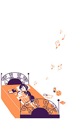 여자 남자 아들 음표 일러스트 가족 엄마 스트레스 성인 두명 육아 침대 아기 잠 육아라이프 국내일러스트 AI파일 라이프스타일 기호 음악 가구 관계 사람 파일형식 벡터