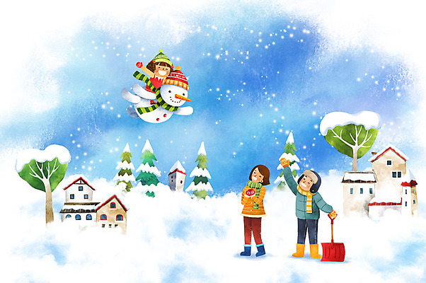 전신 PSD 나무 여자 남자 딸 행복 어린이 겨울 일러스트 가족 눈사람 하늘 엄마 주택 상상일러스트 성인 세명 판타지 화목 비행 눈 아빠 국내일러스트 자연요소 식물 계절 감정 컨셉 관계 상상 날씨 사람 건물 파일형식