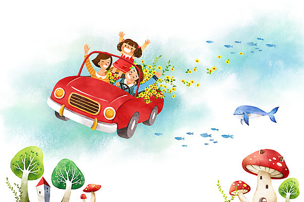 PSD 나무 여자 남자 꽃 딸 행복 어린이 일러스트 가족 자동차 엄마 상상일러스트 상반신 성인 세명 판타지 버섯 화목 비행 아빠 고래 버섯집 국내일러스트 식물 감정 육상교통 컨셉 포유류 관계 상상 주택 사람 수중동물 파일형식