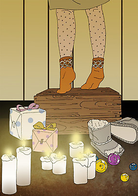 PSD 포스터 어린이 겨울 일러스트 초 한명 서기 선물상자 쇼핑 세일 하반신 어그부츠 발판 까치발 아트툰 국내일러스트 1 계절 모션 발 부츠 선물 사람 상자 그림 파일형식