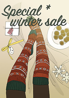 PSD 포스터 겨울 일러스트 양말 한명 앉기 선물상자 쇼핑 세일 쿠키 하반신 눈송이 아트툰 국내일러스트 1 계절 모션 디저트 눈_날씨 선물 사람 상자 그림 파일형식