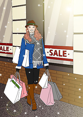 전신 PSD 여자 포스터 겨울 일러스트 한명 쇼핑 쇼핑백 세일 걷기 아트툰 국내일러스트 1 계절 가방 모션 사람 그림 파일형식