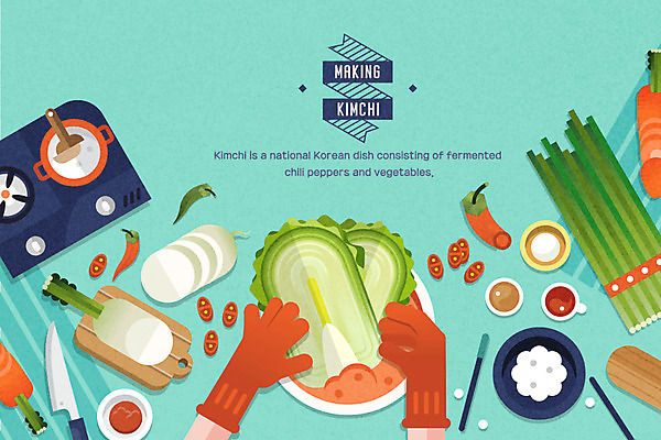 일러스트 식재료 고추 도마 사람없음 하이앵글 칼 가스레인지 무 배추 만들기 고무장갑 배추김치 김장 파 국내일러스트 AI파일 뷰포인트 장갑 채소 모션 주방용품 김치 뿌리채소 가전제품 레인지 고무 파일형식 벡터