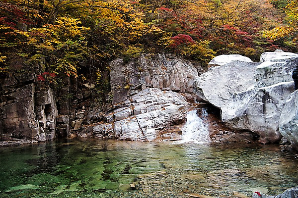 포토 JPG 주간 단풍 자연 풍경 사람없음 야외 계곡 가을 바위 설악산 국내포토 자연요소 계절 잎 산 돌_바위 생태계 인제 파일형식