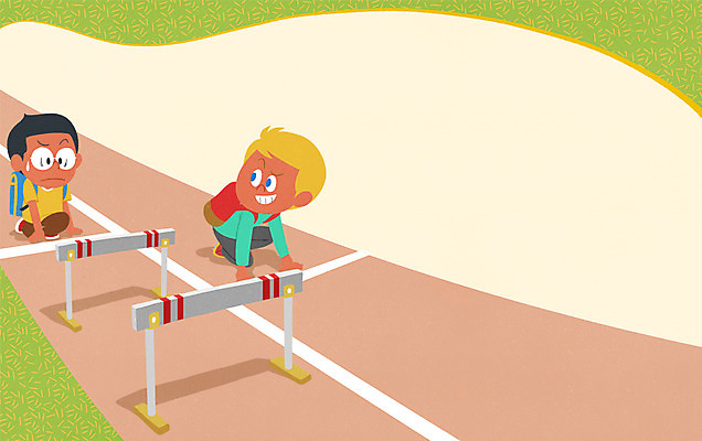 PSD 학생 남자 여유 일러스트 프레임 두명 10대 달리기 경쟁 허들 출발 대회 당황 비웃음 출발선 프레임일러스트 국내일러스트 감정 컨셉 모션 청소년 표정 사람 장애물 파일형식