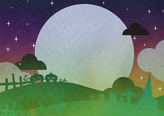 PSD 일러스트 호박 프레임 이벤트 사람없음 마을 할로윈 보름달 가을 공동묘지 먹구름 프레임일러스트 호박밭 국내일러스트 계절 밭 채소 달 무덤 파일형식 구름_자연