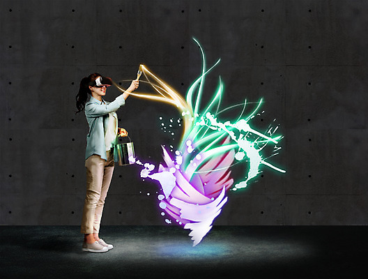 전신 PSD 편집이미지 여자 정보기술 스마트라이프 한명 서기 성인 옆모습 스마트기기 디지털 한국인 체험 그리기 그림 가상현실 성인여자한명만 오큘러스 VR기기 이미지편집 1 라이프스타일 뷰포인트 컨셉 모션 기술 사람 동양인 전자제품 기계 여자한명만 성인여자만 파일형식